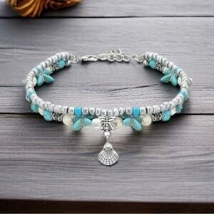 NWT Boho Seashell Starfish Adjustable Anklet/Bracelet/Ankle Bracelet